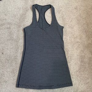lululemon Cool Racerback CRB Mini Pop Stripe Black Heathered Slate Size 4